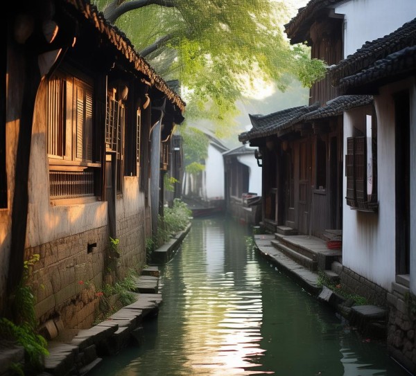 江南水乡秘境，鹿亭中村，宁静角落的独特风情