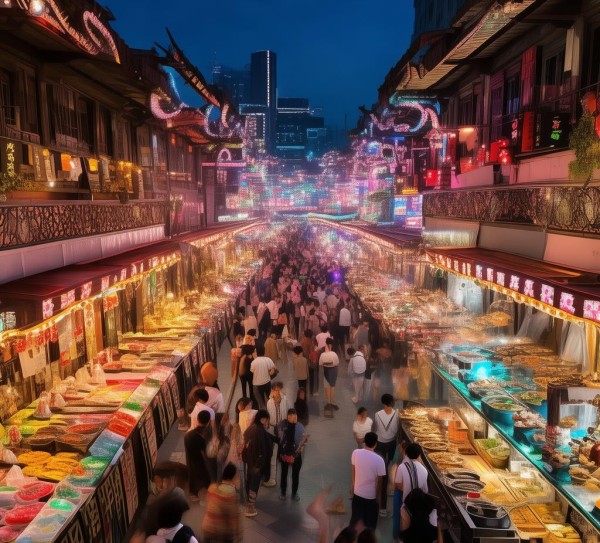 临邑夜市，灯火璀璨，美食狂欢，新地标崛起！
